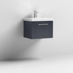 500mm Wall Hung Single Drawer Vanity With Thin-Edge Basin - Image 3