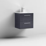 500mm Wall Hung 2 Drawer Vanity With  Minimalist Basin - Image 3
