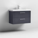 800mm Wall Hung 2 Drawer Vanity Mid-Edge Basin - Image 3