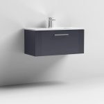 800mm Wall Hung Single Drawer Vanity Minimalist Basin - Image 3
