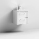 500mm Wall Hung 2 Drawer Vanity With  Mid-Edge Basin