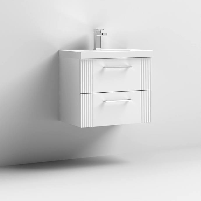 DPF193A-nuie-web.jpg 600mm Wall Hung 2 Drawer Vanity Mid-Edge Basin - Image 1