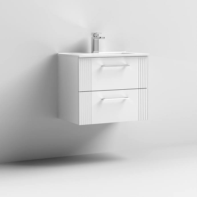 DPF193B-nuie-web.jpg 600mm Wall Hung 2 Drawer Vanity Minimalist Basin - Image 1