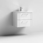 600mm Wall Hung 2 Drawer Vanity Curved Basin