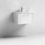 600mm Wall Hung Single Drawer Vanity Curved Basin