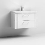 800mm Wall Hung 2 Drawer Vanity Mid-Edge Basin