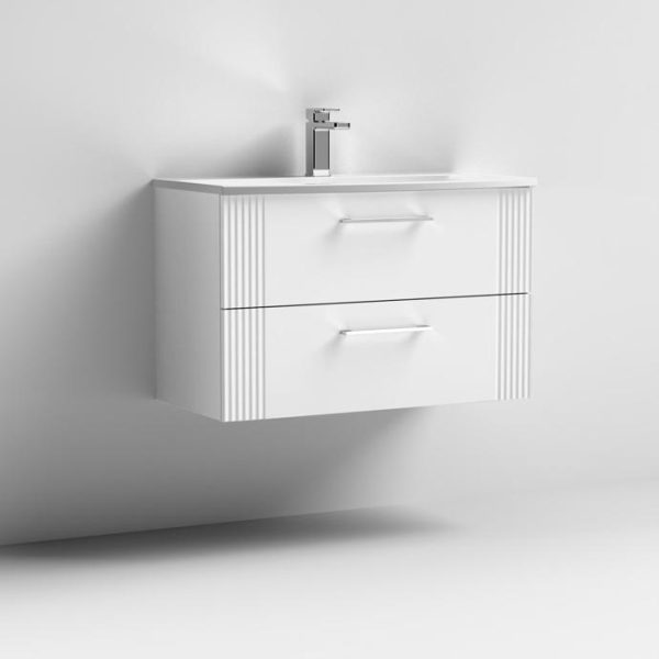 800mm Wall Hung 2 Drawer Vanity Curved Basin