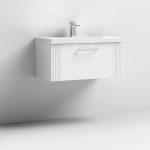 800mm Wall Hung Single Drawer Vanity Mid-Edge Basin