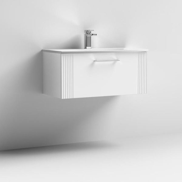 800mm Wall Hung Single Drawer Vanity Curved Basin