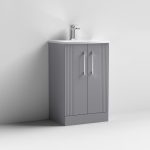500mm Floor Standing 2 Door Vanity & Curved Basin - Image 2