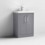 600mm Floor Standing 2 Door Vanity & Mid-Edge Basin - Image 2