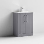 600mm Floor Standing 2 Door Vanity & Minimalist Basin - Image 2