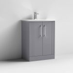 600mm Floor Standing 2 Door Vanity & Curved Basin - Image 2