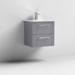 500mm Wall Hung 2 Drawer Vanity With  Minimalist Basin - Image 2