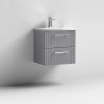 500mm Wall Hung 2 Drawer Vanity With  Curved Basin - Image 2