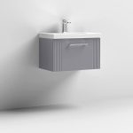 600mm Wall Hung Single Drawer Vanity Mid-Edge Basin - Image 2