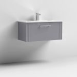 800mm Wall Hung Single Drawer Vanity Minimalist Basin - Image 2