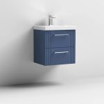500mm Wall Hung 2 Drawer Vanity With  Mid-Edge Basin - Image 4