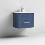 600mm Wall Hung 2 Drawer Vanity Minimalist Basin - Image 4