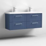 1200mm Wall Hung 4 Drawer Cabinet Only - No Worktop - No Basin - Image 4