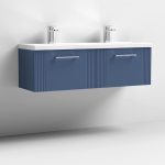 1200mm Wall Hung 2 Drawer Cabinet Only - No Worktop - No Basin - Image 4