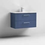 800mm Wall Hung 2 Drawer Vanity Minimalist Basin - Image 4