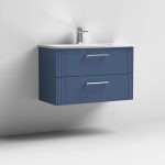 800mm Wall Hung 2 Drawer Vanity Curved Basin - Image 4