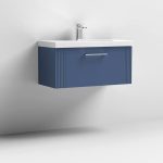 800mm Wall Hung Single Drawer Vanity Thin-Edge Basin - Image 4