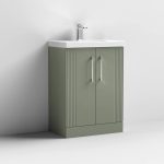 600mm Floor Standing 2 Door Vanity & Mid-Edge Basin - Image 5