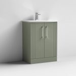 600mm Floor Standing 2 Door Vanity & Curved Basin - Image 5