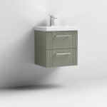 500mm Wall Hung 2 Drawer Vanity With  Mid-Edge Basin - Image 5
