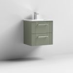 500mm Wall Hung 2 Drawer Vanity With  Minimalist Basin - Image 5