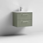 600mm Wall Hung 2 Drawer Vanity Curved Basin - Image 5
