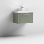 600mm Wall Hung Single Drawer Vanity Thin-Edge Basin - Image 5