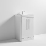 600mm Floor Standing 2 Door Vanity & Polymarble Basin