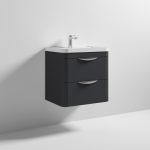 600mm Wall Hung Vanity & Ceramic Basin - Image 2