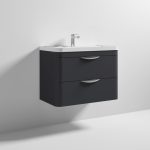 800mm Wall Hung Vanity & Ceramic Basin - Image 2