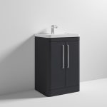 600mm Floor Standing 2 Door Vanity & Ceramic Basin - Image 2