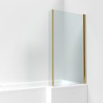 L-Shape Hinged Bath Screen Fixed Return