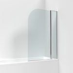 Round Hinged Bath Screen with Fixed Panel