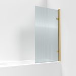 Fluted Square Hinged Bath Screen