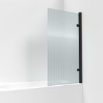 Fluted Square Hinged Bath Screen