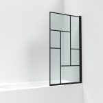 Square Hinged Bath Screen