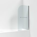 Round Hinged Bath Screen with Rail