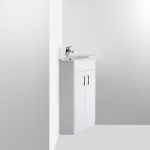 2 Door Corner Cabinet & Basin White Gloss