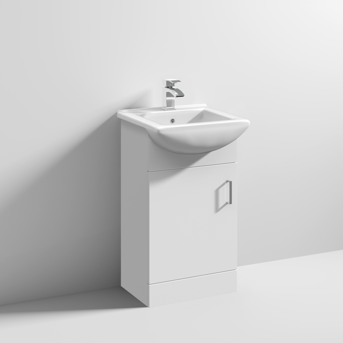 VTM450-Mayford-nuie-web.jpg 450Mm Floor Standing Unit White With Square Basin - Image 1