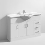 1200Mm Floor Standing Unit White  Round Basin