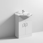 550Mm Floor Standing Unit White  With Round Basin