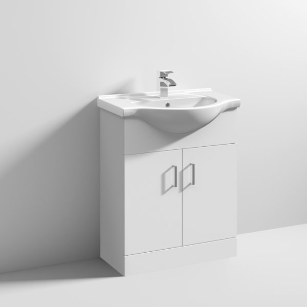 650Mm Floor Standing Unit White Round Basin