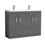 Floor Standing 2 Door Vanity Unit 1200mm - No Worktop and Basin - Image 3